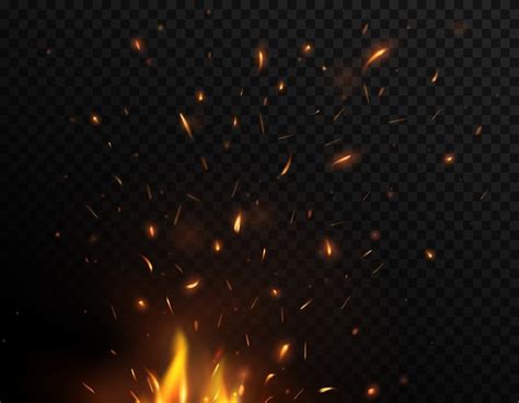 Faíscas de fogo voando para cima fogueira queimando partículas