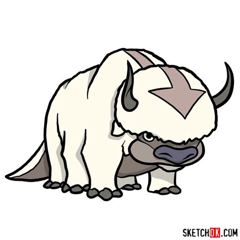 How To Draw Appa A Bison From Avatar Step By Step Drawing Tutorials