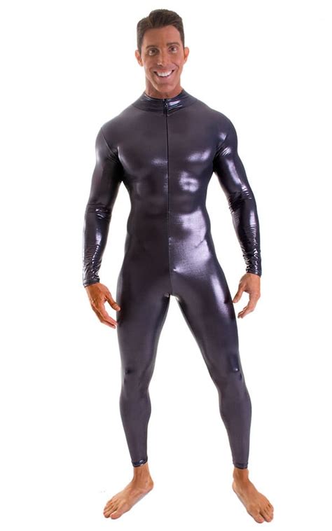Full Bodysuit Zentai Lycra Spandex Suit For Men In Black Ice Skinzwear Com