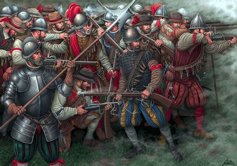 Batalla de Bicoca 1522. Arcabuceros durante la batalla - Arre caballo!