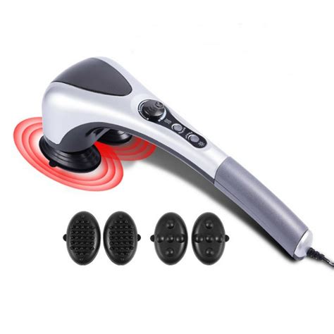 Electric Handheld Double Head Massager Infrared Heating Body Neck Back