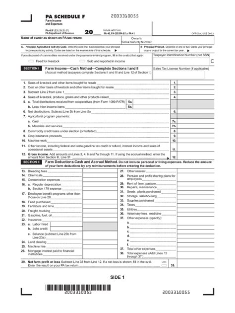 Pa Dor Pa 40 F Schedule F 2020 2022 Fill And Sign Printable