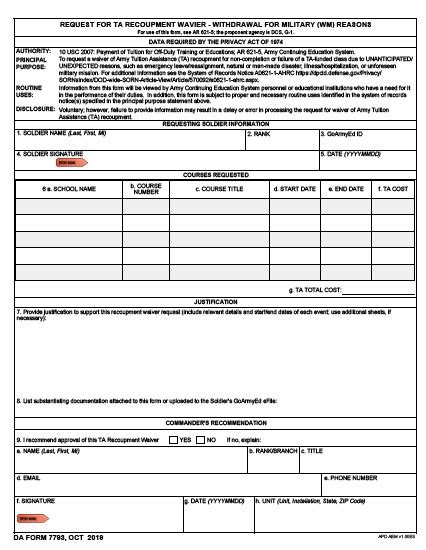 Download Fillable Da Form 4993 Army Myservicesupport Com Gambaran