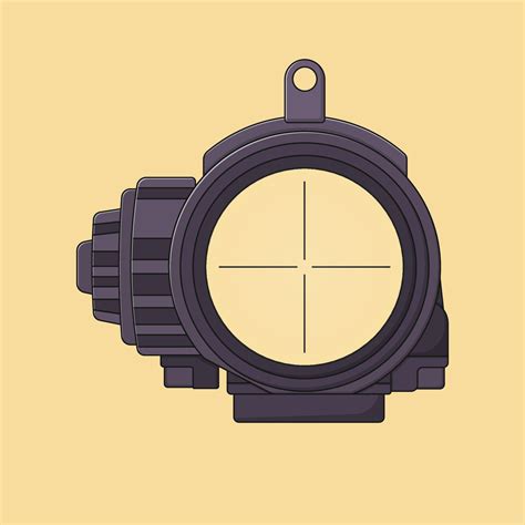 Tactical Scope Vector Icon Illustration Rifle Attachment Tool