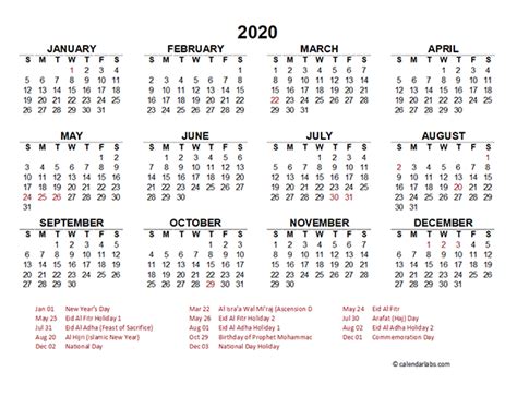 2020 Uae Project Timeline Calendar Free Printable Templates