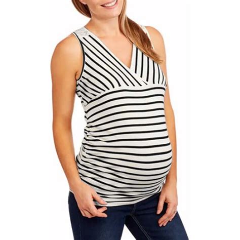 MUQGEW Moms Maternity Clothes Nursing Tops Stripe Breastfeeding
