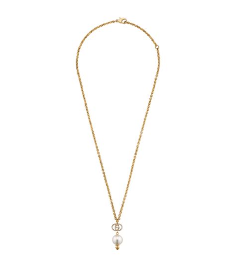 Gucci Glass Pearl Interlocking G Necklace Harrods Uk