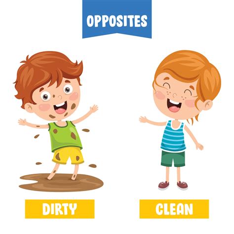 Opposite Adjectives With Cartoon Drawings 2579447 Vector Art At Vecteezy