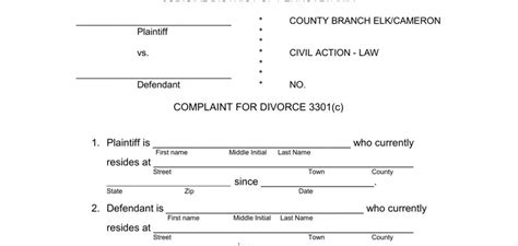 Divorce Form In Pa ≡ Fill Out Printable Pdf Forms Online