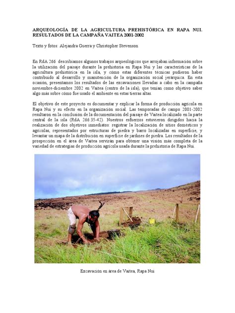 Agricultura Prehistórica Rapa Nui Pdf Arqueología Agricultura