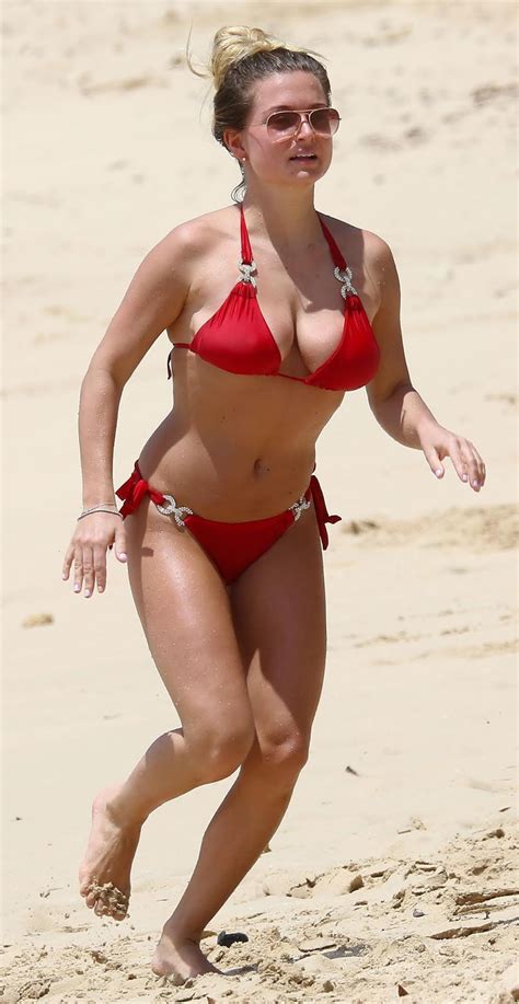 zara holland wears bikini on barbados beach