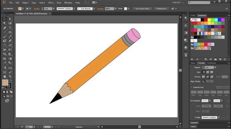 How To Draw A Pencil In Adobe Illustrator Youtube