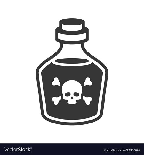 Glass Poison Bottle Icon On White Background Vector Image My XXX Hot Girl