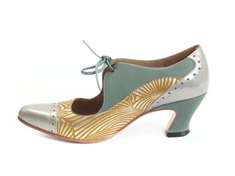 Lyra Yellowblue Brogued Lace Up Pump Fluevog Shoes