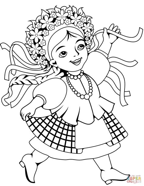 Ukrainian Woman Coloring Page Free Printable Coloring Pages