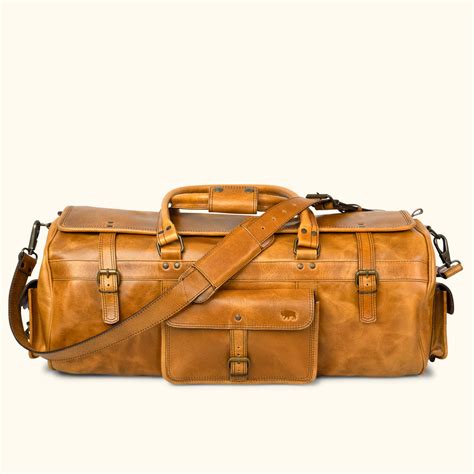 Mens Travel Bag Large Leather Duffle Bag Buffalo Jackson