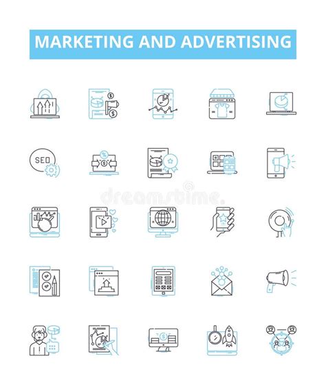 Marketing And Advertising Vector Line Icons Set Marketing Advertising