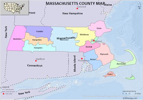 Massachusetts County Map List Of Counties In Massachusetts With Seats