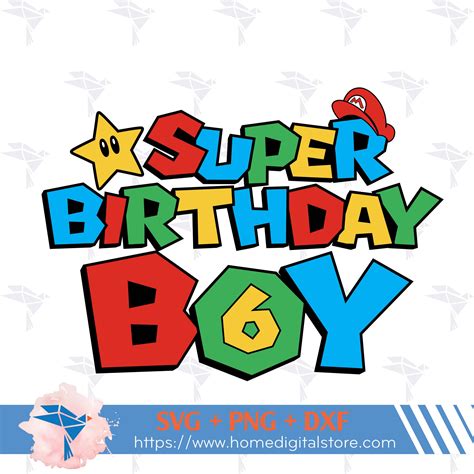 Buy 6th Birthday Mario Bros Svg Super Mario Birthday