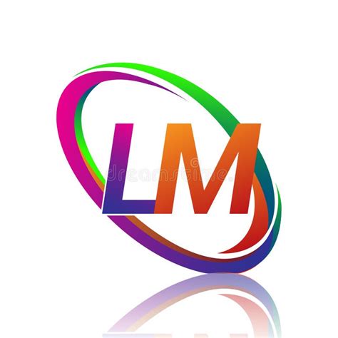 Letter Lm Logotype Design For Company Name Colorful Swoosh Vector Logo