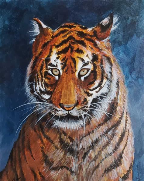 How To Create A Tiger Acrylic Painting Verycreate Com