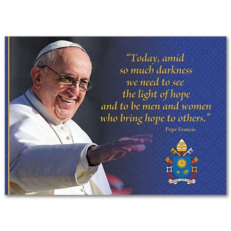See The Light Of Hope Pope Francis Blank Message Card