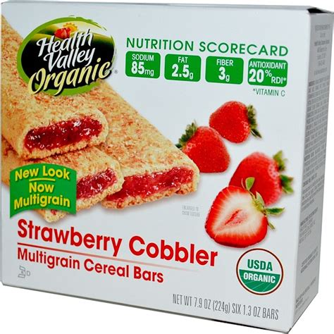 Health Valley Organic Multigrain Cereal Bars Strawberry Cobbler 6
