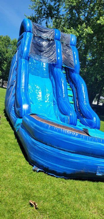 18 Water Slide Blue Wheeler Inflatables