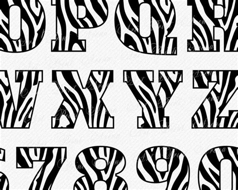 Zebra Font Svg Zebra Skin Font Animal Zebra Alphabet Animal Letters Svg