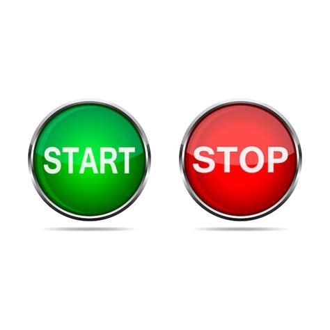 Premium Vector 3d Start And Stop Buttons Illustration