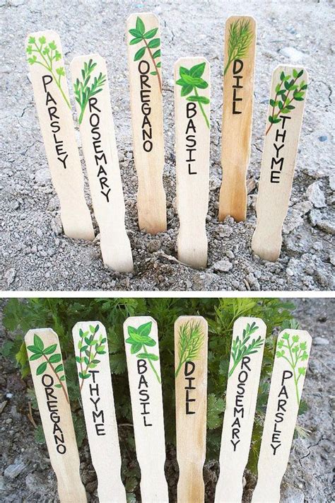 Handmade Herb Markers Set Herb Signs Plant Markers Plant Labels