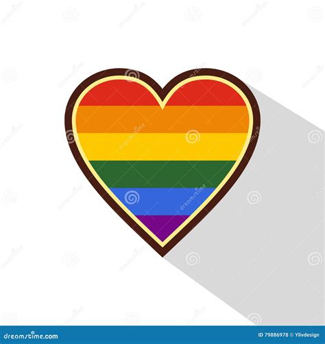 heart in lgbt color icon flat style vector illustration 79886978