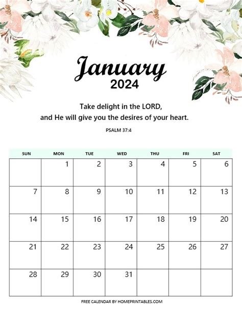 Free 2024 Bible Verse Calendar To Motivate You All Year