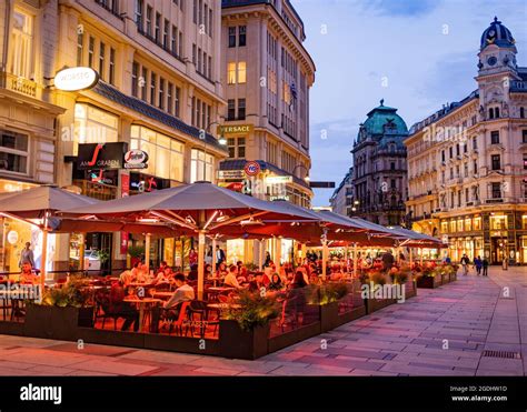 Street Cafes In The City Center Of Vienna Vienna Austria Europe