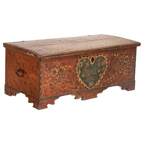 Antique Original Hand Painted Trunk Dated 1836 At 1stdibs