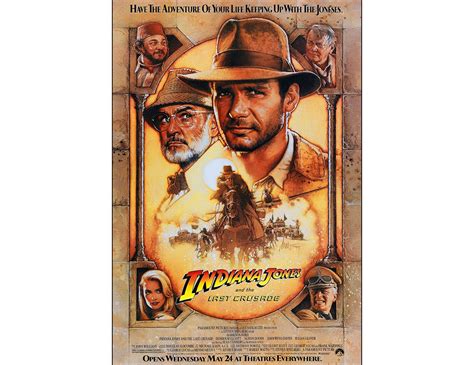 Indiana Jones Last Crusade Movie Poster Action Etsy