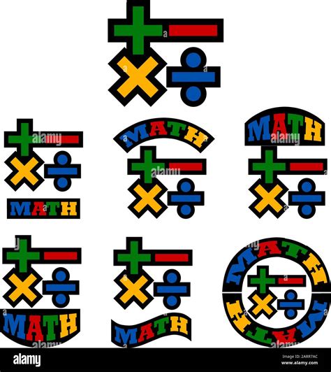 Conjunto De Iconos Que Muestra Los Símbolos Matemáticos Combinados Con