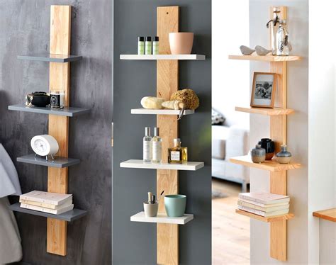 etagere murale salle de bain bois