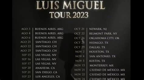 Luis Miguel Tour 2023 Esto costarían los boletos para los conciertos