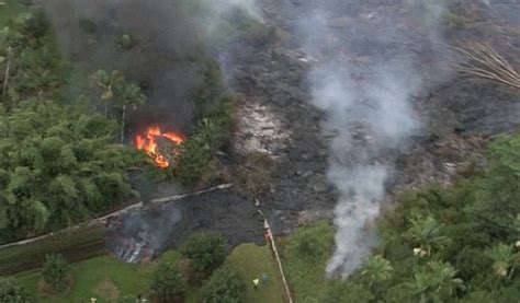 Lava From Hawaiian Volcano Crosses Over Onto Residential Property