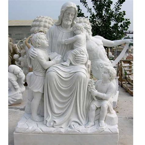 Life Size Famous Catholic Church Jesus With Child White Marble Outdoor