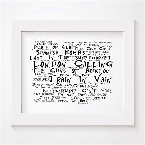 The Clash London Calling Limited Edition Typography Lyrics Art Print