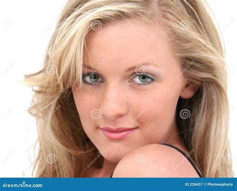 Attractive Teen Girl Blonde Hair Hazel Eyes Royalty Free Stock