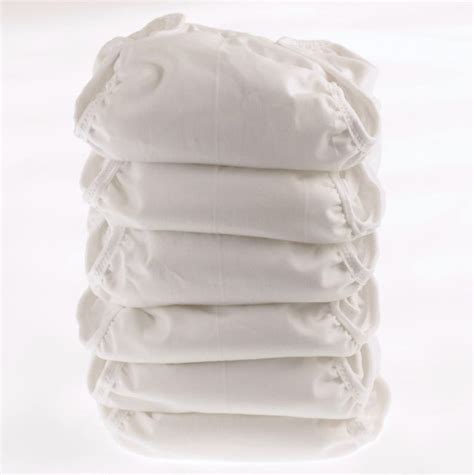 Set Of 6 White Newborn Cloth Diapers With Umbilical Cord Snaps Etsy
