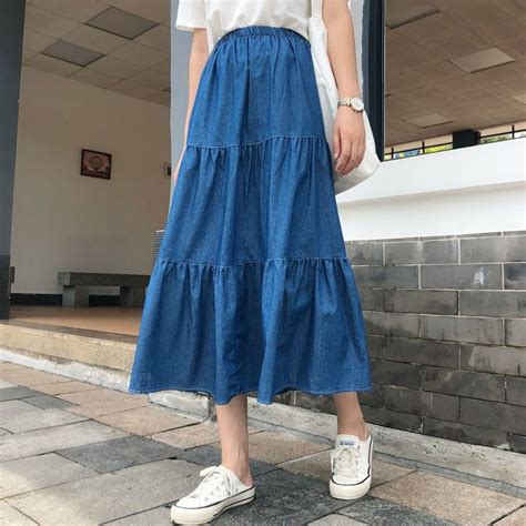 Maxi Denim Skirt Maong Long Skirt Casual Skirts Shopee Philippines