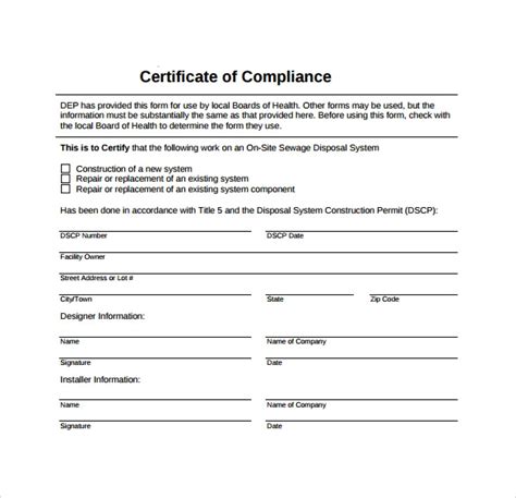 free 25 sample certificate of compliance in pdf psd ai indesign