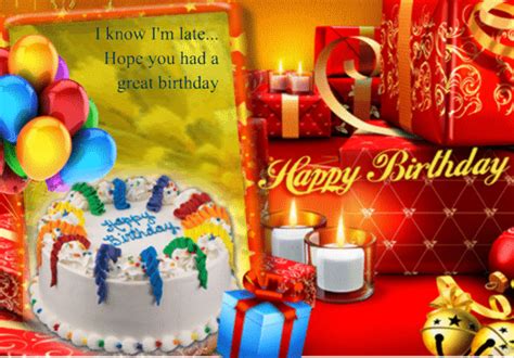 Short belated happy birthday wishes #1: Belated Birthday Card. Free Belated Birthday Wishes eCards | 123 Greetings
