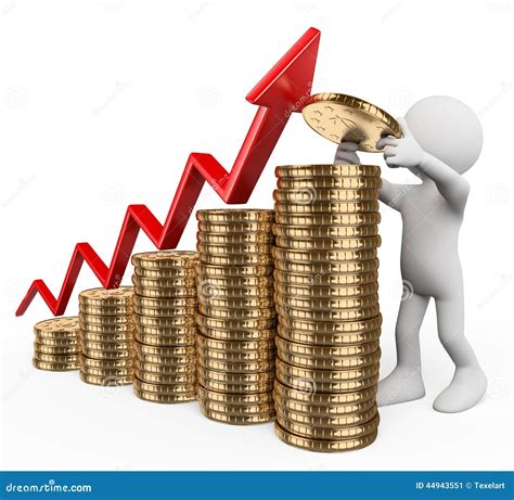 3d White People Concept Of Capital Growth Stock Illustration