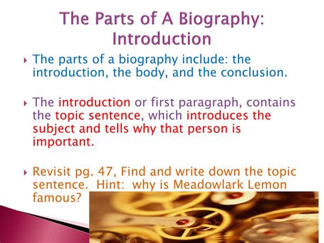 Ppt Writing A Biography Powerpoint Presentation Free Download Id