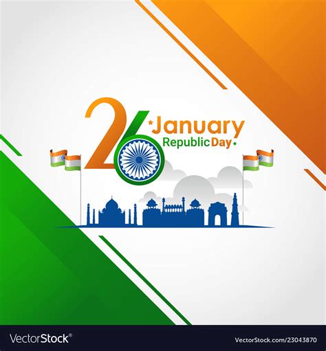 Indian Republic Day 26 January Royalty Free Vector Image